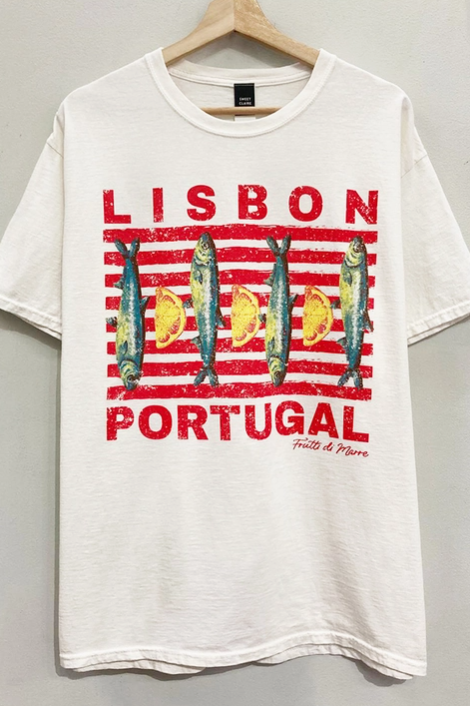 "Lisbon Portugal" Sardine Graphic Tee