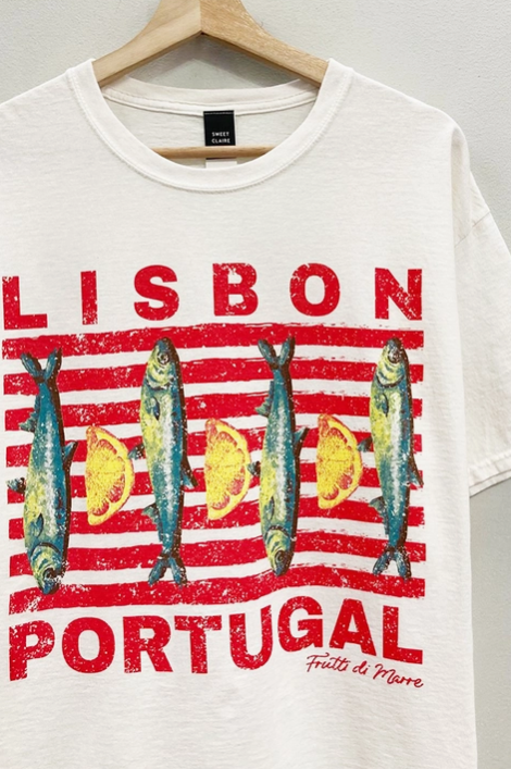 "Lisbon Portugal" Sardine Graphic Tee