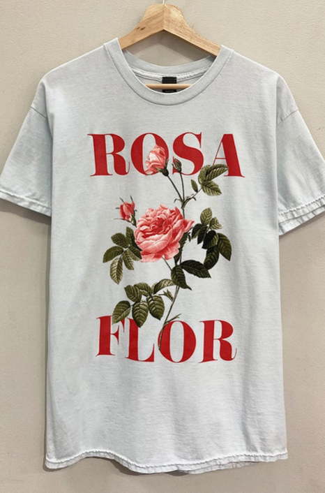 "Rosa Flor" Floral Graphic Tee